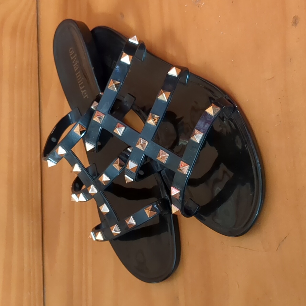 Olivia Miller Studded Strappy Slides - Picture 3 of 5